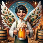 DALL·E 2024-01-04 09.13.03 - A whimsical and imaginative depiction of a Beer Angel. This character, of Middle-Eastern descent with short, wavy dark hair, exudes a cheerful and lig.png